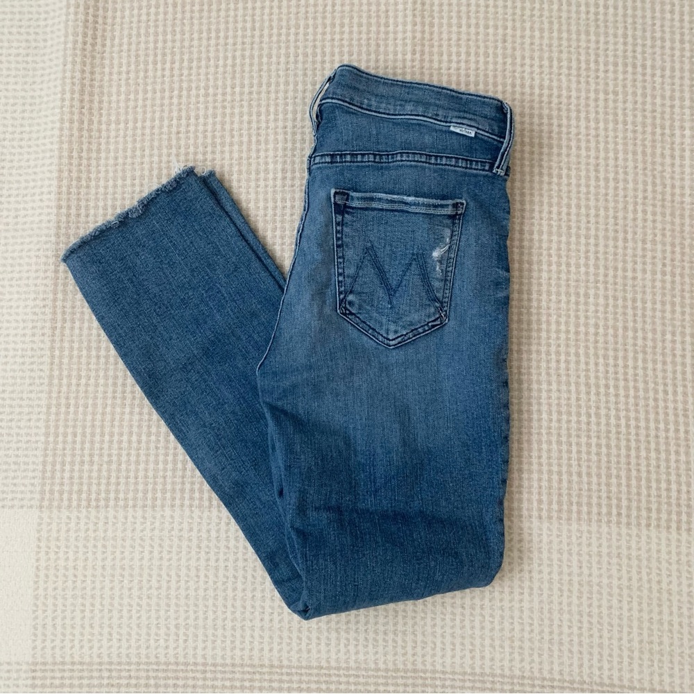 Mother Jeans Mid Rise Dazzler Ankle Fray